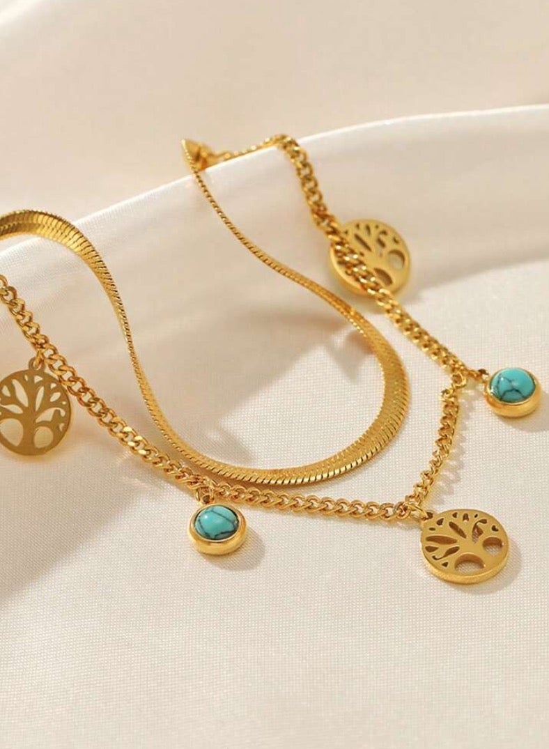 جوليري بالاس اسوارة نسائية من الاستانلس ستيل مطلي باللون الذهبي عيار ١٨ - Image 2