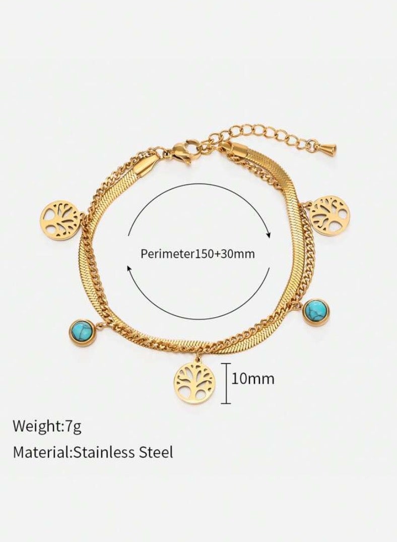 جوليري بالاس اسوارة نسائية من الاستانلس ستيل مطلي باللون الذهبي عيار ١٨ - Image 3