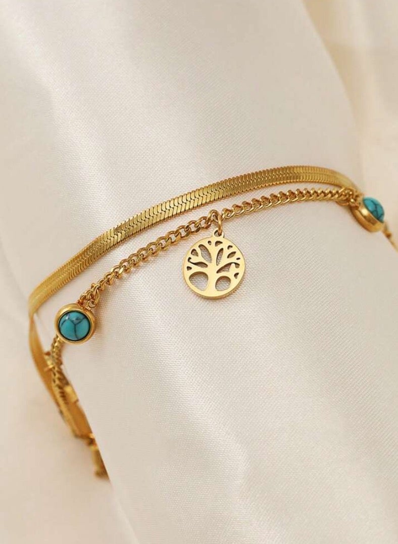 جوليري بالاس اسوارة نسائية من الاستانلس ستيل مطلي باللون الذهبي عيار ١٨ - Image 4