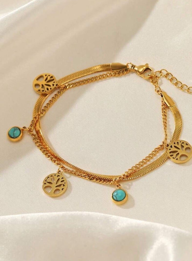 جوليري بالاس اسوارة نسائية من الاستانلس ستيل مطلي باللون الذهبي عيار ١٨ - Image 5