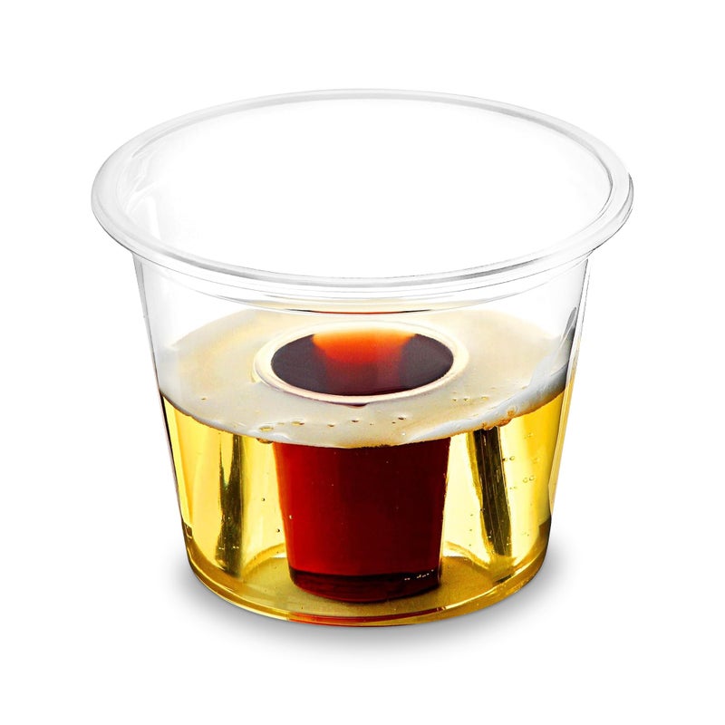 Bomb Cups  25ml CE Marked clear polypropylene crushable recyclable Shot cups Bomb Shotz Ideal for Red Bull  Jagermeister Pack of 50