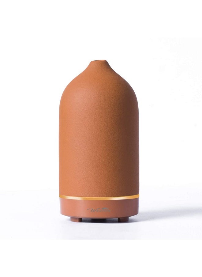 Wanlola Essential Oil Diffuserceramic Diffuser120Ml Aromatherapy Diffuser With Auto Shut Off Function For Home Office Room(Terracotta)  - Image 1