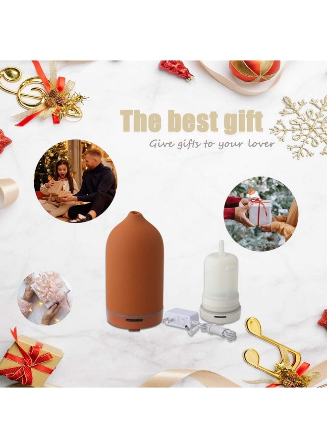 Wanlola Essential Oil Diffuserceramic Diffuser120Ml Aromatherapy Diffuser With Auto Shut Off Function For Home Office Room(Terracotta)  - Image 5
