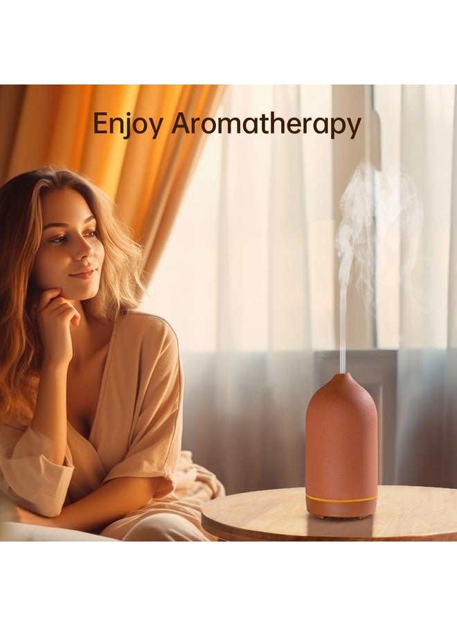 Wanlola Essential Oil Diffuserceramic Diffuser120Ml Aromatherapy Diffuser With Auto Shut Off Function For Home Office Room(Terracotta)  - Image 3