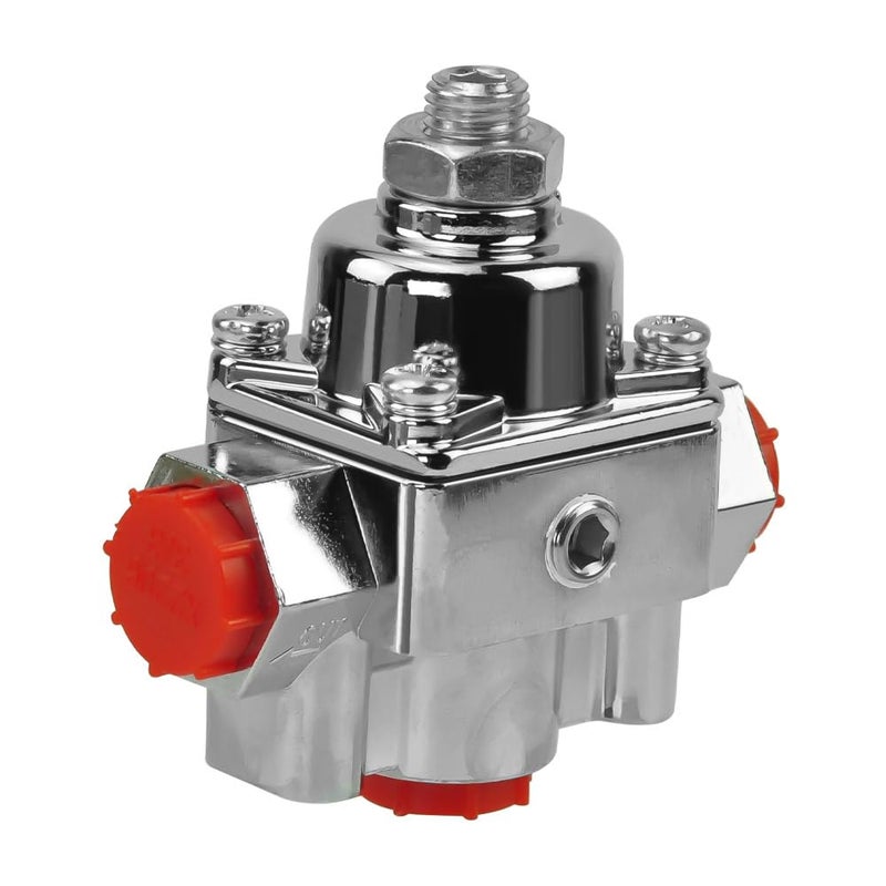 CNPAPC 12-804 Fuel Pressure Regulator Compatible With Holley And Edelbrock Carburetor Parts For 1-4 PSI, 3/8in NPT Port (1-In, 2-Out) Adjustable Fuel Pressure Regulator Carburetor Replace #12804 - Image 3