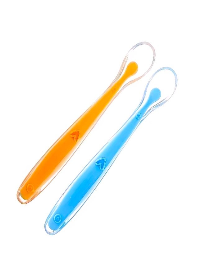 Ilsha® Cute Baby Soft Silicone Temperature Sensing Feeding Spoon Tableware Utensils for Children (Multi-Color) (2) - Image 1