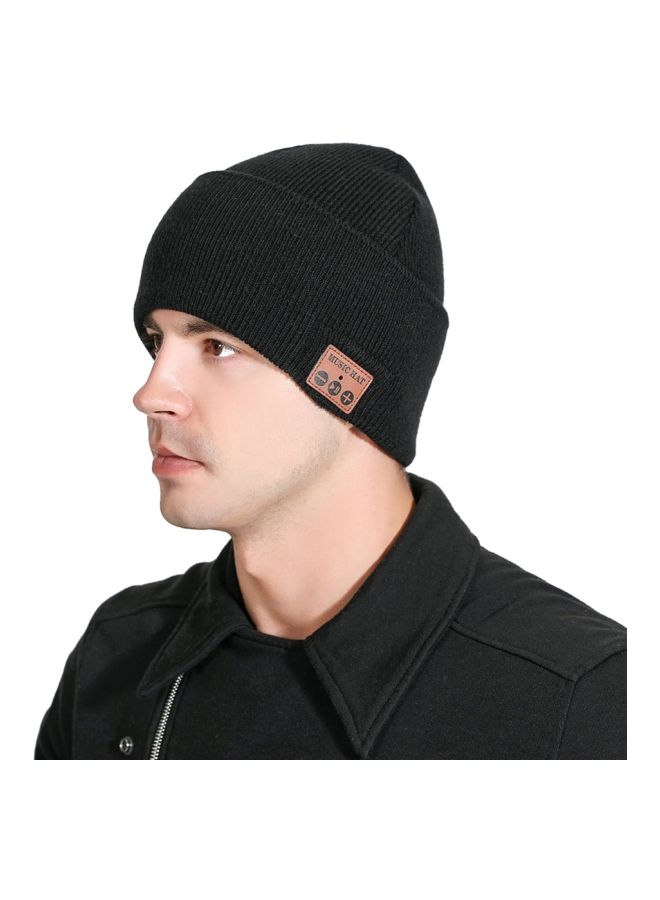 NIBEMINENT Bluetooth Knitted Hat With Mic Black  - Image 4