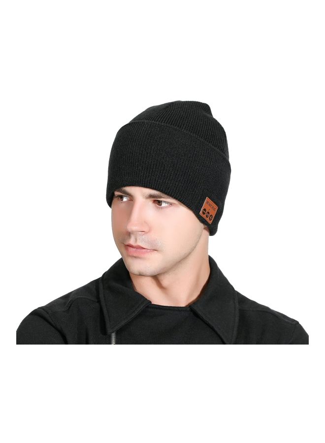 NIBEMINENT Bluetooth Knitted Hat With Mic Black  - Image 3