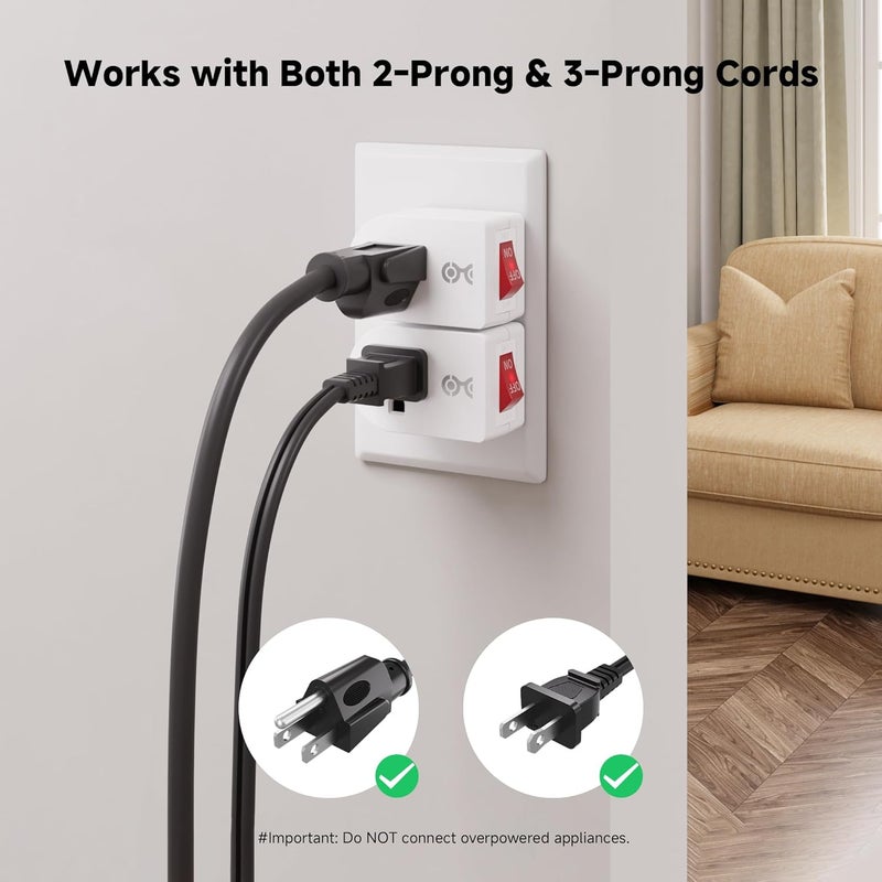 CableMatters [ETL Listed] 3-Pack Grounded Outlet Switch with On Off, Plug Switch On Off, Single Outlet Adapter, White - Image 3