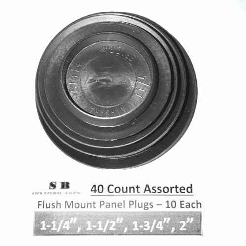 Caplugs – BPF Series – Button Plugs with Flush-Type Heads, Assorted 40 Pack, 10 Each of 1-1/4", 1-1/2", 1-3/4", 2", PE-LD, Black, to Fit Hole Sizes 1.25” – 2.01”, Sheet Metal Hole Plugs - Image 3