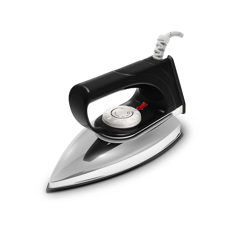 Wipro GD101 Popular 1000 watts Electric Dry Iron Lightweight Chrome finish Anti bacterial German Weilburg Double Coated Soleplate Quick Heat Up Stylish Sleek Aluminium 2 Years Warranty Black - Image 1