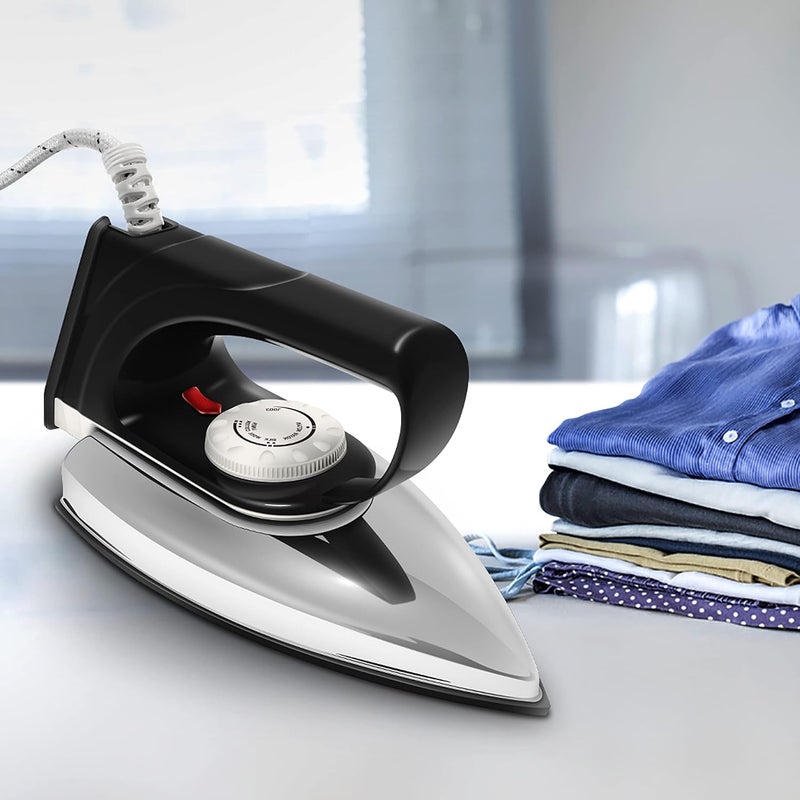 Wipro GD101 Popular 1000 watts Electric Dry Iron Lightweight Chrome finish Anti bacterial German Weilburg Double Coated Soleplate Quick Heat Up Stylish Sleek Aluminium 2 Years Warranty Black - Image 3