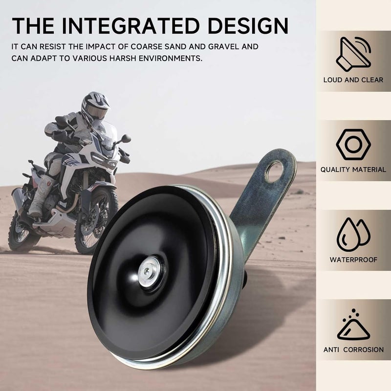 FARBIN 3.1" 12v 110db Motorcycle Electric Horn Waterproof Round Loud Speaker Small Metal Disc Horn for Motorcycle Moped Dirt Bike Scooter - Image 3