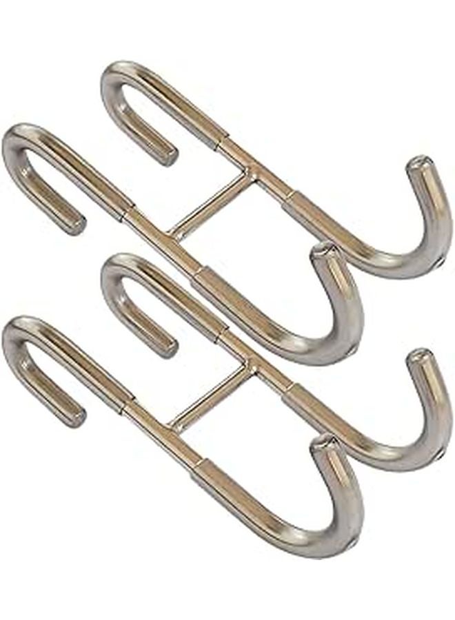 2 Pcs Heavy Duty 304 Stainless Steel S Hooks Punch Free Bathroom Shower Door Hooks For Towels Robes - Image 1