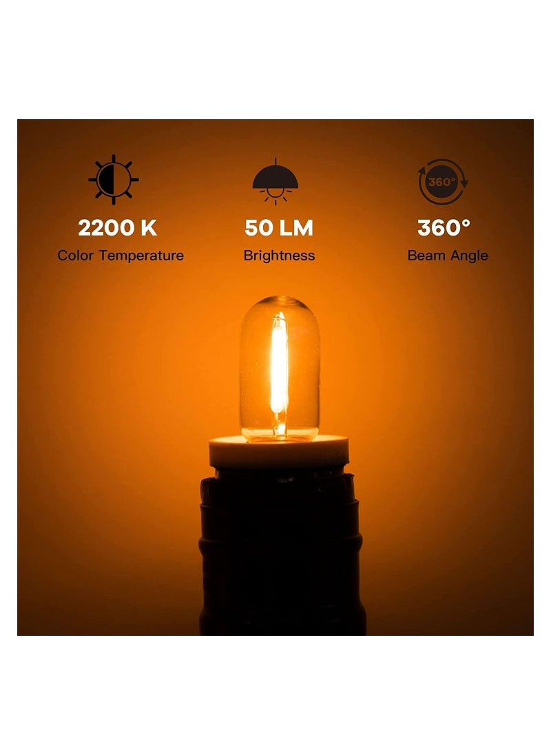 Y&D - E14 LED Light Bulbs, T16 1W Vintage Edison Screw Bulb Tubular Night Mini Warm White 2200K Amber 10W Equivalent for Sewing Machine Refrigerator, Non-dimmable (Mini 5Pcs) - Image 1