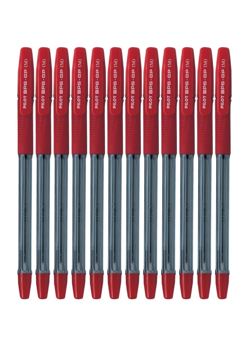 PILOT 12-Piece Ballpoint Pen Medium Tip Red Ink - Image 1