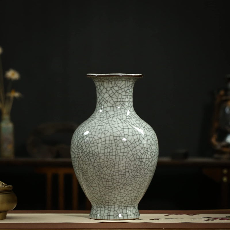 فن الصينية الخزفية المصنوعة يدويًا مزهرية زجاجة زجاجة زجاجة زجاجة زجاجة زجاجة زجاجة زجرية كبيرة الصين - Image 4