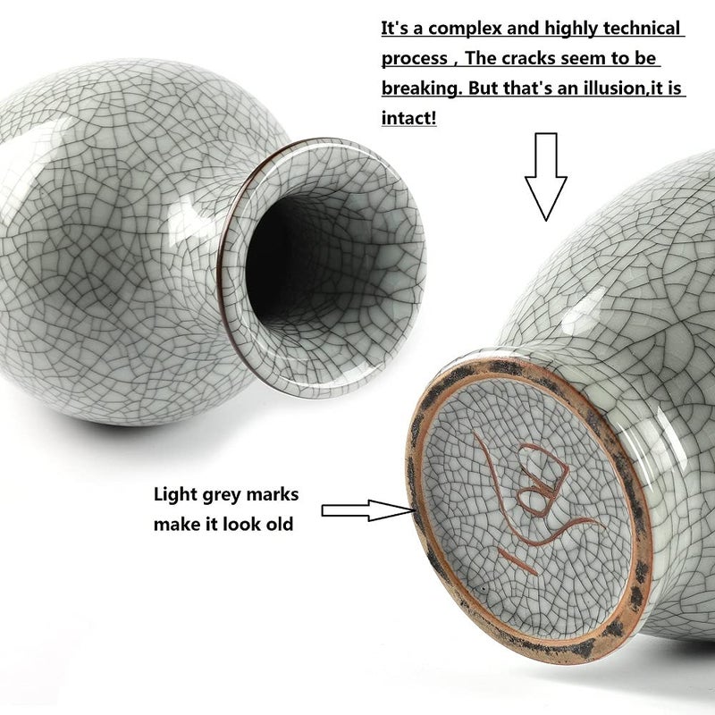 فن الصينية الخزفية المصنوعة يدويًا مزهرية زجاجة زجاجة زجاجة زجاجة زجاجة زجاجة زجاجة زجرية كبيرة الصين - Image 5