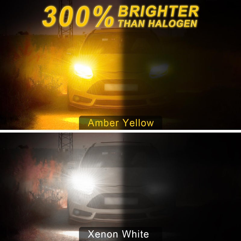 iFunyLED 3157 Switchback Led Turn Signal Bulbs Super Bright 3057 3357 3457 4157 LED Replacement light Kit Set for Car Daytime Running Turn Signal Blinker Lights, pack of 4, Xenon White/Amber Yellow - Image 4