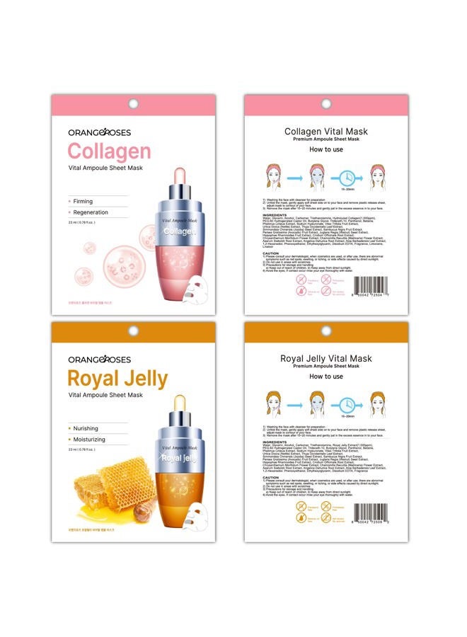 Entel 【Orangeroses】 100 Pcs Combo Pack, Premium Korean Essence Facial Mask Sheet (10 Types x 10 pcs) - Image 3