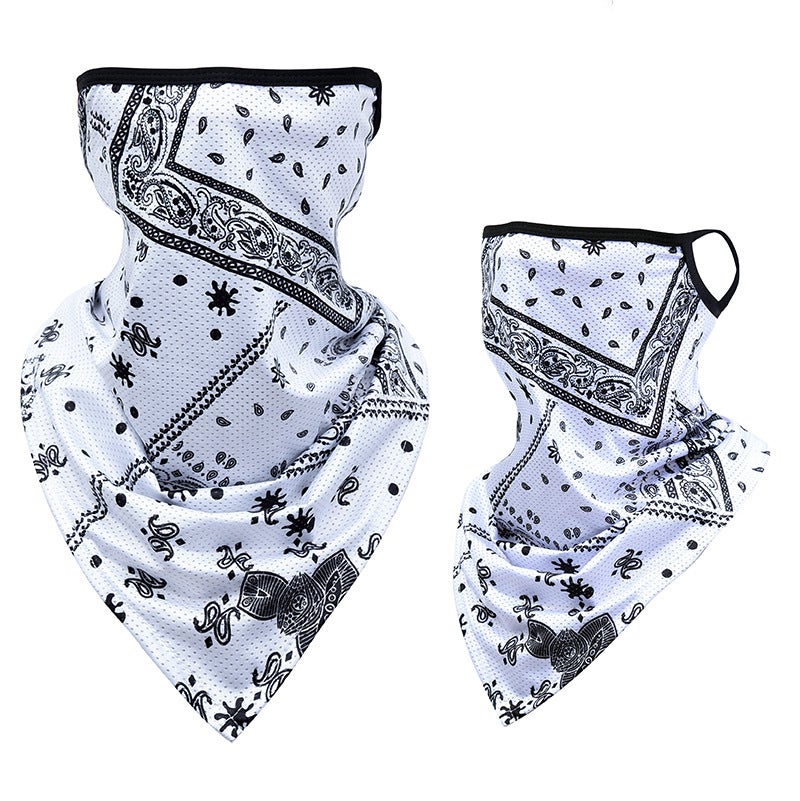 Generic Ice Silk Neck Gaiter UV Protection Camo for Outdoor Sports Cycling White cashew
