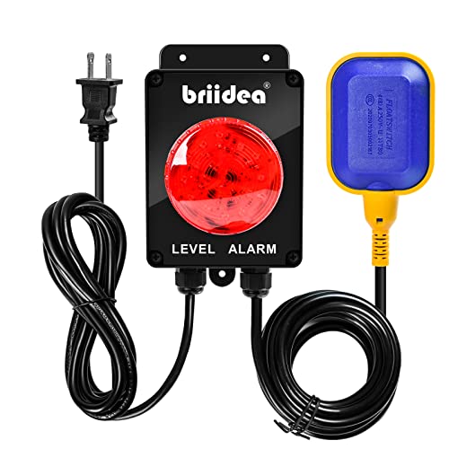 briidea جهاز إنذار مضخة الصرف، إنذار خزان الصرف الصحي الداخلي/الخارجي من برييديا مع إنذار عالي الصوت 110 ديسيبل ومؤشر LED كبير، مفتاح تعويم بطول 10 أقدام، مثالي لخزان مضخة الصرف الصحي ومياه البرك - Image 1