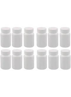 Elandy 12PCS Plastic Round Container Bottles Storage Holder Dispenser Holder Organizer(White) (100ml) 