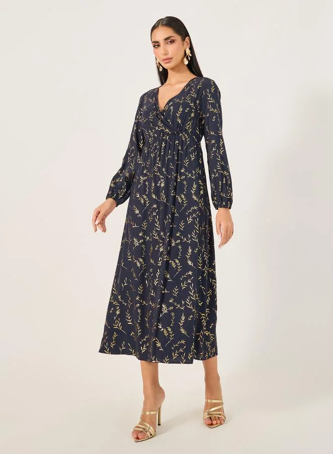 ستايلي Styli Embroidered Long Sleeve Kaftan
