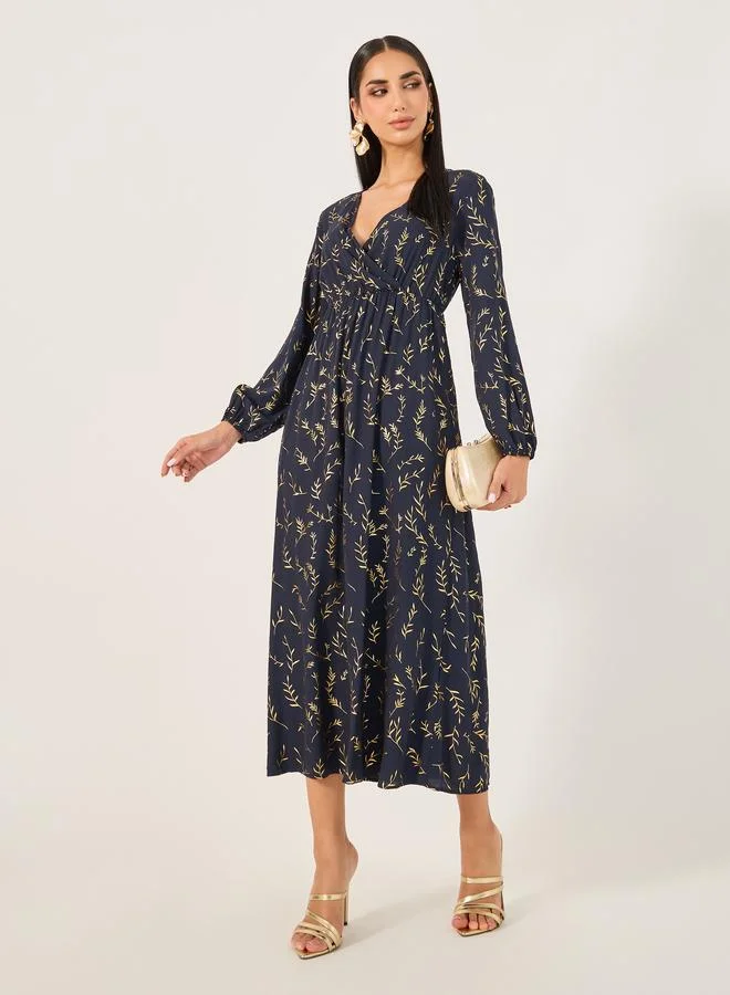 ستايلي Styli Embroidered Long Sleeve Kaftan