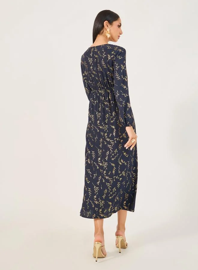 Styli Styli Embroidered Long Sleeve Kaftan