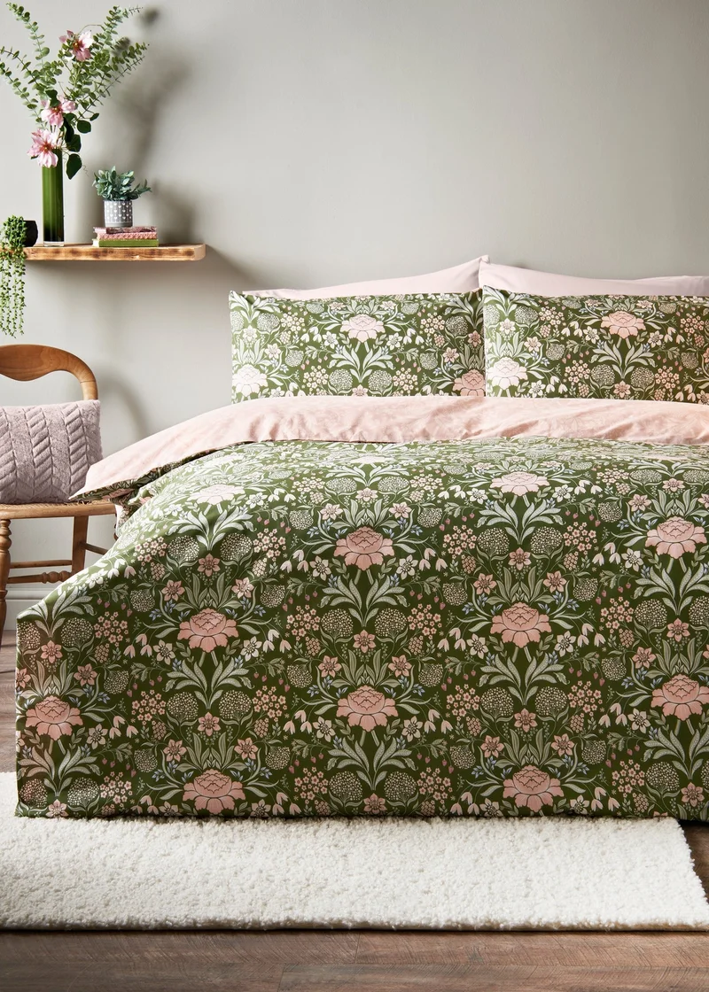 Matalan Green Vintage Floral Duvet Set