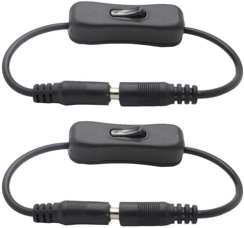 TronicsPros 2pcs LED Strip Light Inline On/Off Switch Cable DC Jack (5.5x2.1mm) Male to Female Connector, 12V Inline Rocker Switch DC Power Adapter Connector - Image 4