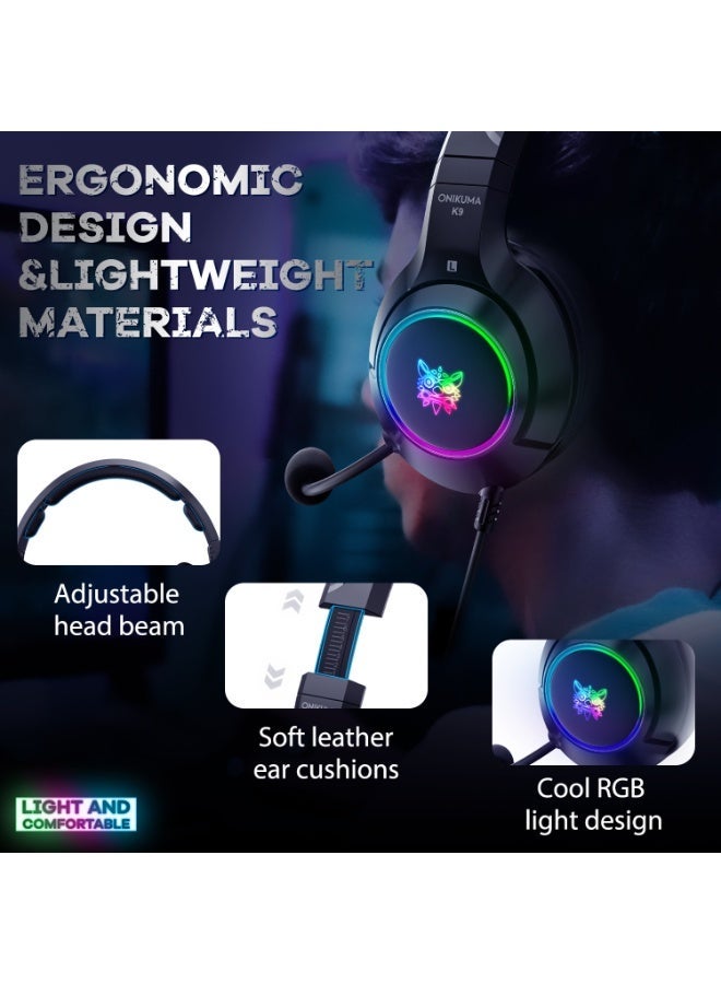 ONIKUMA K9 PC Gaming Headset with Mic and Volume Control Headphones Super Bass Stereo gaming E-sports headset For PC PS4 - Image 4