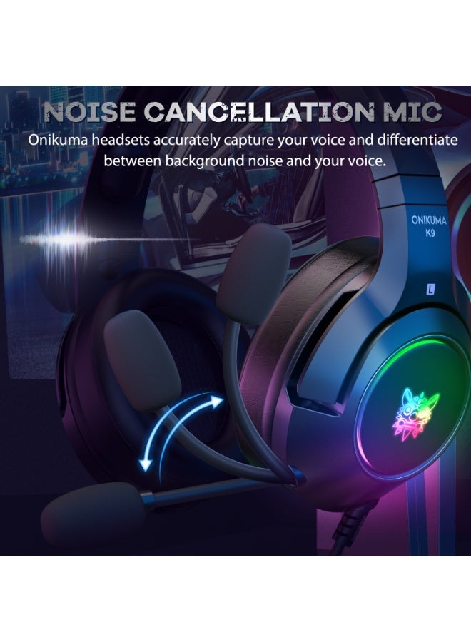 ONIKUMA K9 PC Gaming Headset with Mic and Volume Control Headphones Super Bass Stereo gaming E-sports headset For PC PS4 - Image 3