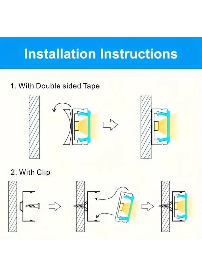 12pcs 50cm Black LED Aluminum Channel System with Milky White Diffuser Cover - Image 5