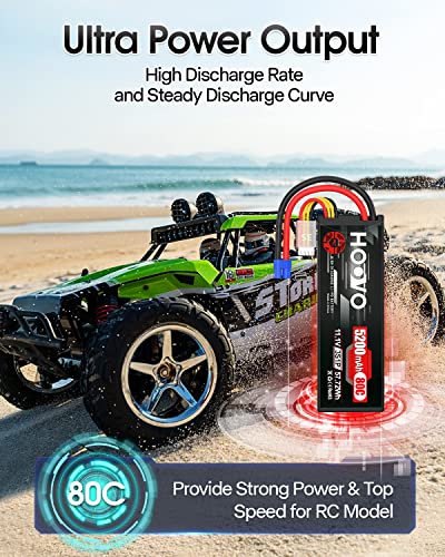 HOOVO 11.1V 3S Lipo Battery 5200mAh 80C Hard Case with EC3 Connector for RC Car Boat Truck Heli Airplane Hobby FPV Racing - Image 5