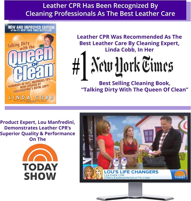 Leather CPR أداة تطبيق منظف ومكيف الجلد CPR من الألياف الدقيقة الدائرية الخالية من الوبر (5 بوصة) (أداة التطبيق + المناشف) - Image 4