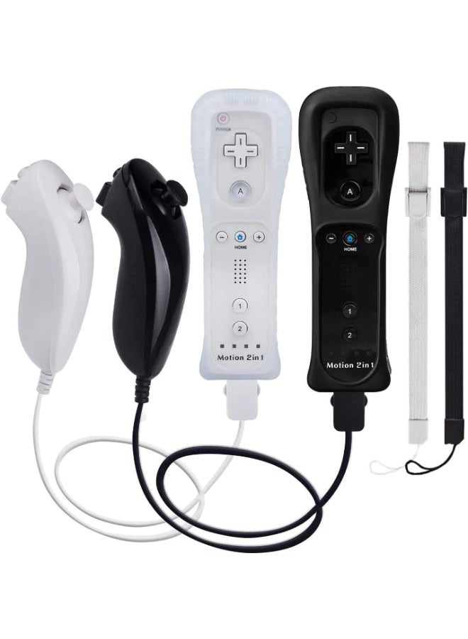 وحدات تحكم Motion Plus Wii 2Packs مع Nunchucks ، وحدات تحكم Wii عن بعد متوافقة مع Wii و Wii U مع Motion Plus المدمج - Image 1