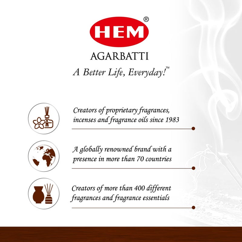HEM عصي بخور هيم تشاندان برائحة للمنزل انتعاش صلاة طاقة إيجابية يوغا تأمل عنصر بوجا للاحتراق في المنزل 3540 دقيقة 120 عصا مصنوعة يدويًا دخان منخفض - Image 3
