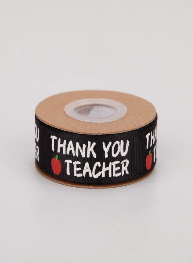 Meseey Back to School Themed Grosgrain Ribbon Ruler School Bus Apple ABC Pencil Backpack Books Chalkboard Printed Craft Ribbons for Teacher Appreciation,Wreath,Gift Wrapping (Thank Teacher) - Image 2