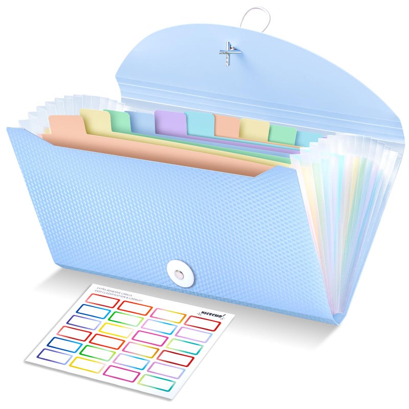 Nicecho Receipt Coupon Organizer, 13 Pockets Small Accordion File Organizer with Labels for Receipt Cards, Bill Business, Coupons Storage, 10.2X 5.1 Inches - Image 1