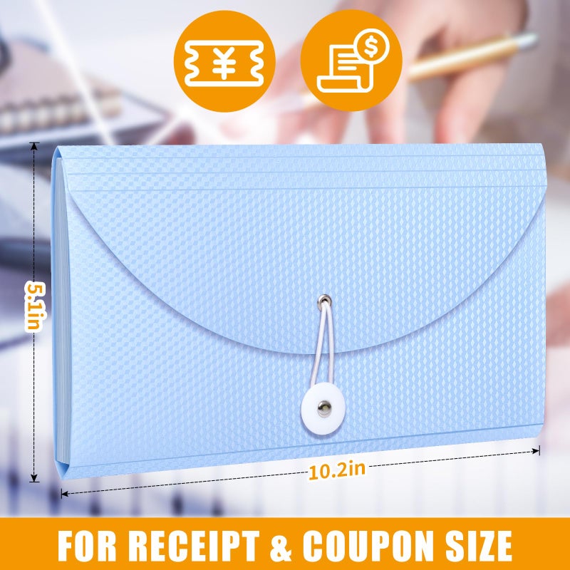 Nicecho Receipt Coupon Organizer, 13 Pockets Small Accordion File Organizer with Labels for Receipt Cards, Bill Business, Coupons Storage, 10.2X 5.1 Inches - Image 2