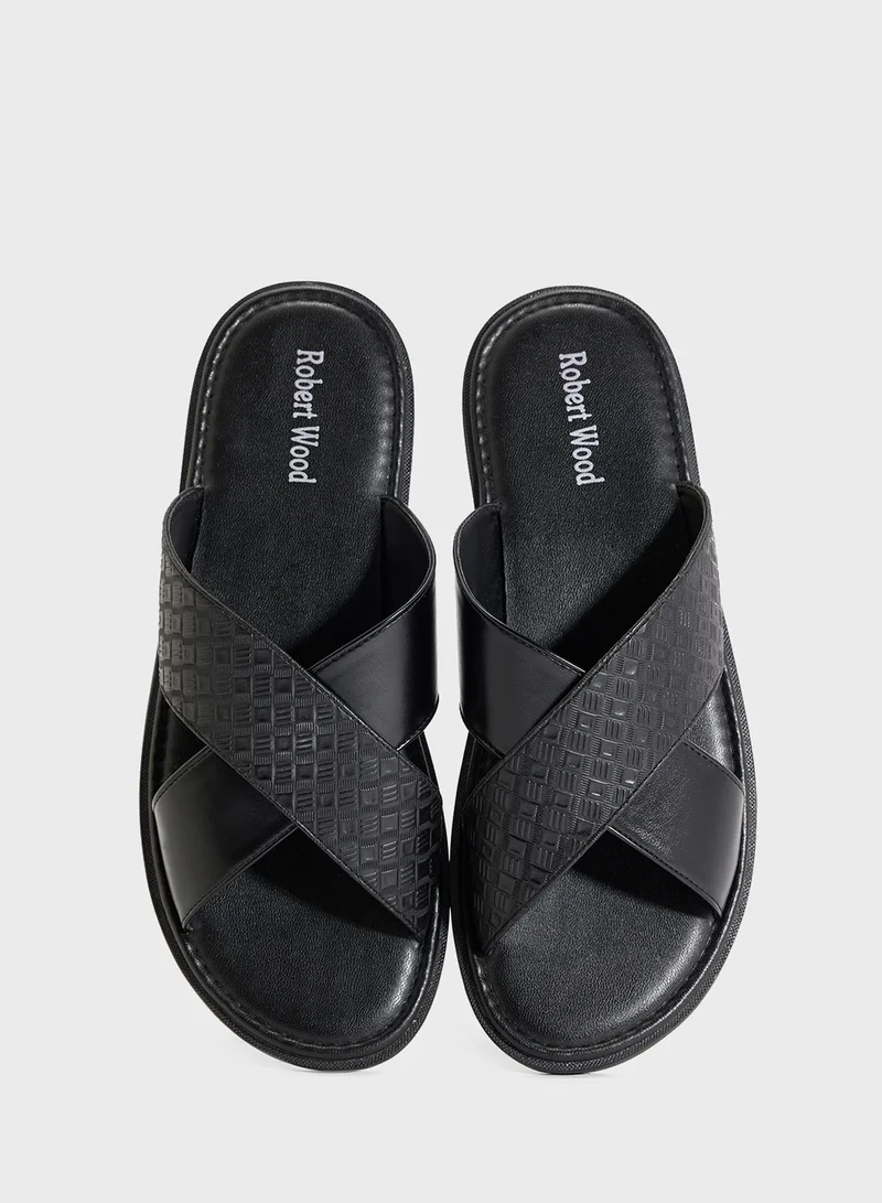 Robert Wood Cross Strap Sandals