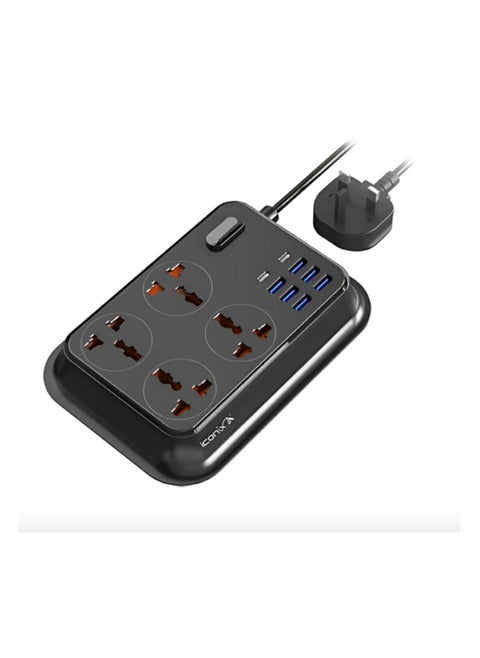 ICONIX IC-HU2120 Power Strip 4 Socket 6 USB + 2 Type C 2m