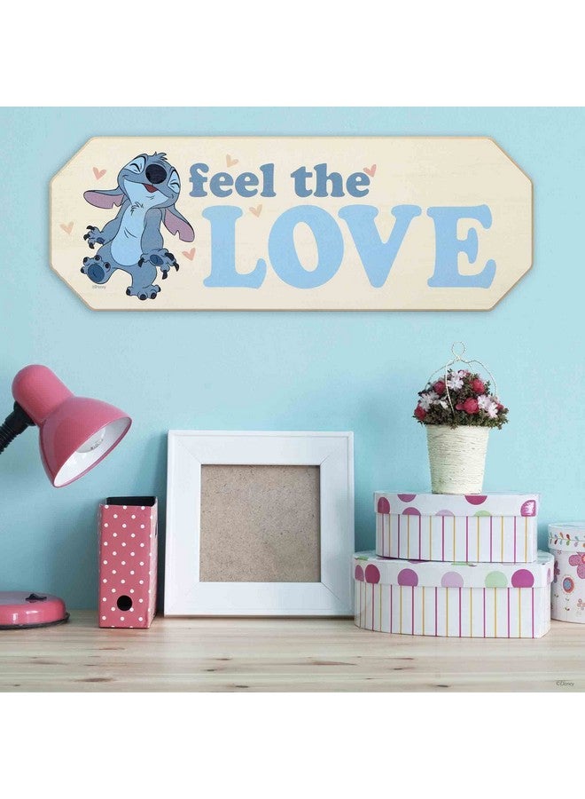 Open Road Brands Disney Lilo and Stitch Feel the Love Wood Wall Decor - Adorable Stitch Sign for Kids' Bedroom or Play Room - Image 5