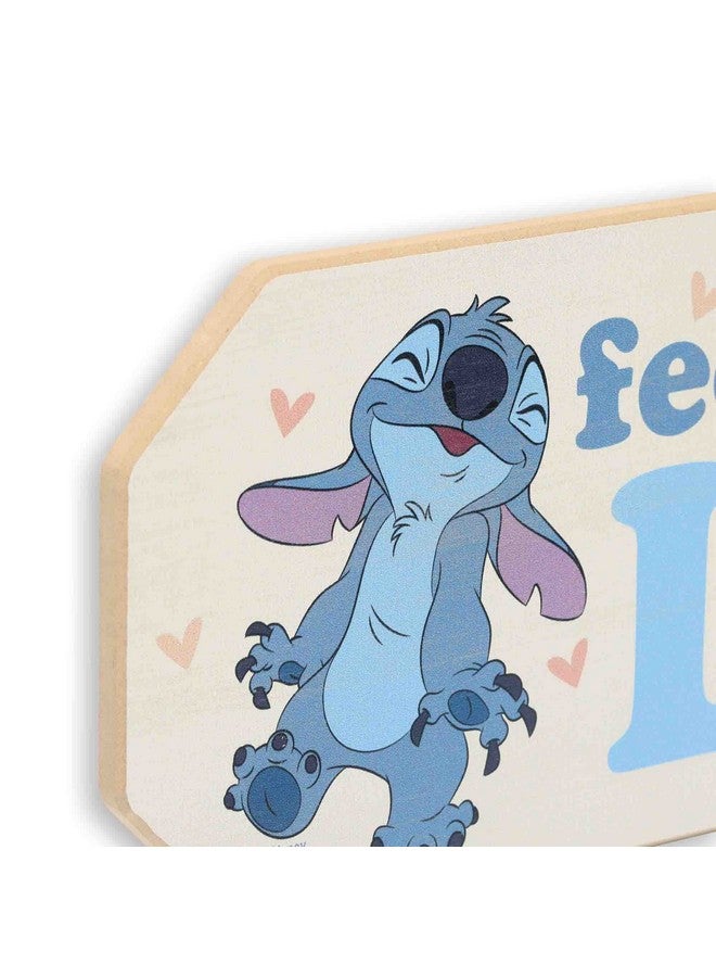 Open Road Brands Disney Lilo and Stitch Feel the Love Wood Wall Decor - Adorable Stitch Sign for Kids' Bedroom or Play Room - Image 4