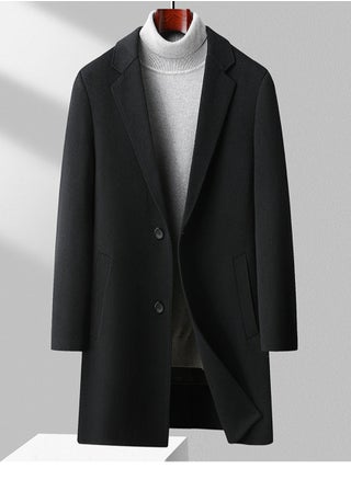 Men's Double-Sided Woolen Casual Coat With Detachable Goose Down Inner Lining Long Jacket Overcoat With Pockets Black - pzsku/ZFA2E30A84E002504D8B0Z/45/_/1708913323/1f9cd26d-4fa1-46c8-a9c5-4d59284e52d9