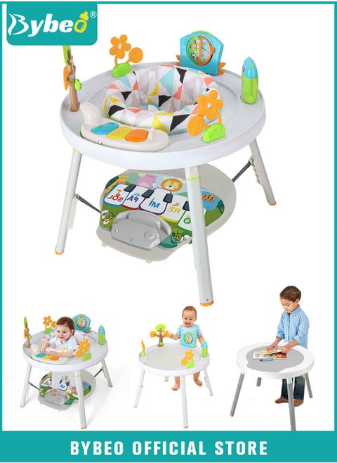 Baby Jumper, Adjustable Babies Bouncer, Multifunctional Activity Table, Walkers and Jumperoo, Kid Interactive Play Center, with Music Lights and Sounds, for 4 months to 6-year Infants and Toddlers
