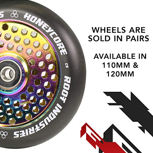 Root Industries 110mm Honeycore Wheels - Black/Rocket Fuel - Image 4