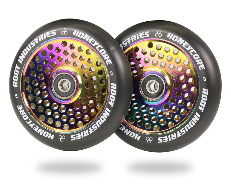 Root Industries 110mm Honeycore Wheels - Black/Rocket Fuel - Image 3